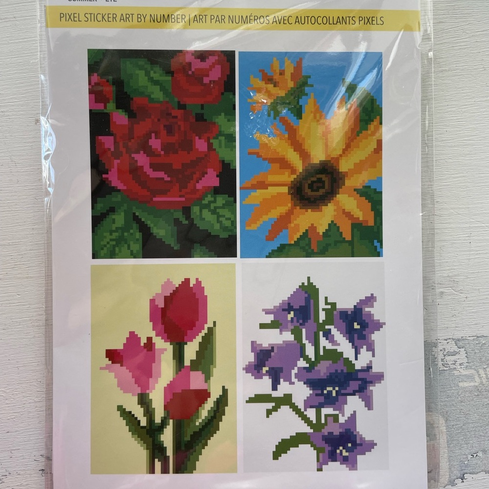Recollections Pixel Sticker Art by Number - Red, Yellow, Pink, Purple